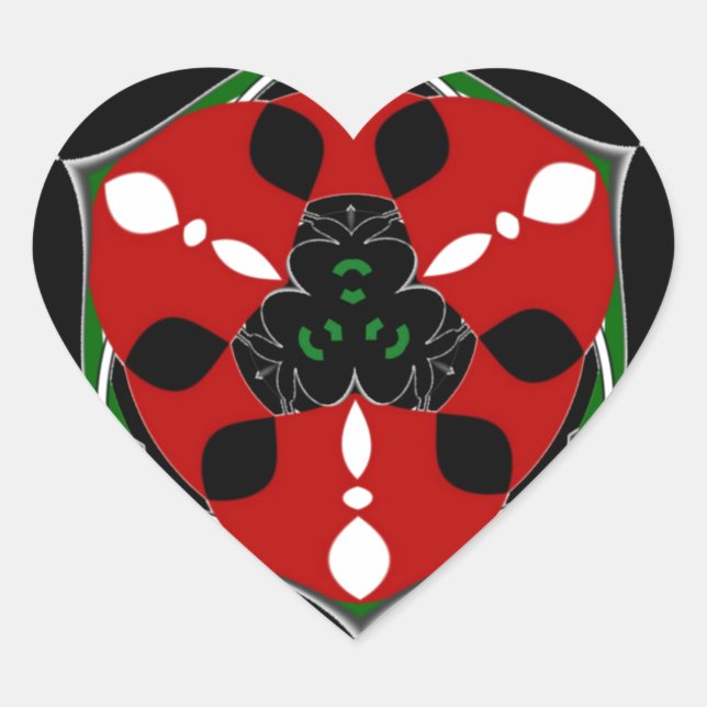 Adesivo Coração "Peace: with Shield Emblem" Art Impressão (Frente)