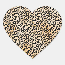Adesivo Coração Peach Black Lepard Print