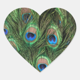Adesivo Coração Peacock Feather Heart