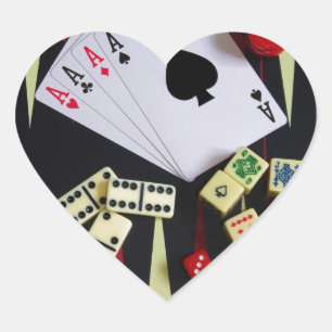 Adesivo Coração Peças de jogos para casino de jogos