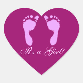 Adesivo Coração Pegadas de Bebê (Rapariga)