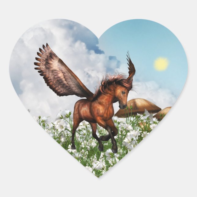 Adesivo Coração Pegasys em um Stickers (Frente)