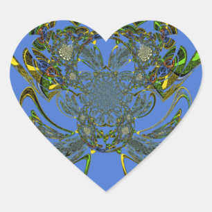 Adesivo Coração Peixe de penas