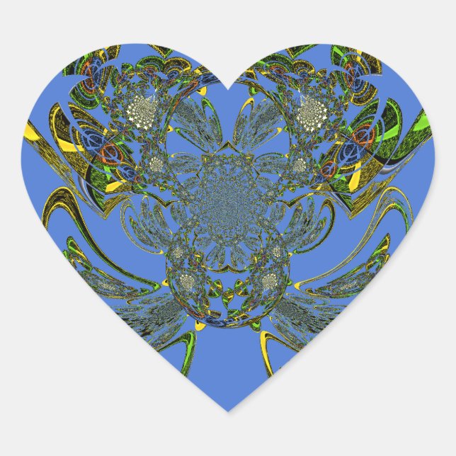 Adesivo Coração Peixe de penas (Frente)