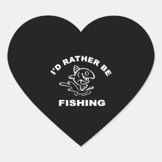 Adesivo Coração Peixe e Logotipo de Pesca Engraçados