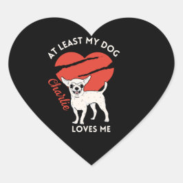 Adesivo Coração Pelo Menos Meu Cachorro Me Ama Um Autocolante Pers