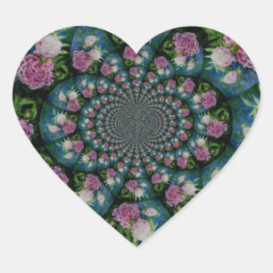 Adesivo Coração Peony Mandala