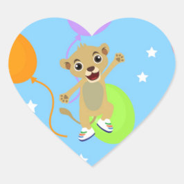 Adesivo Coração Pequeno Vinheta-Leão