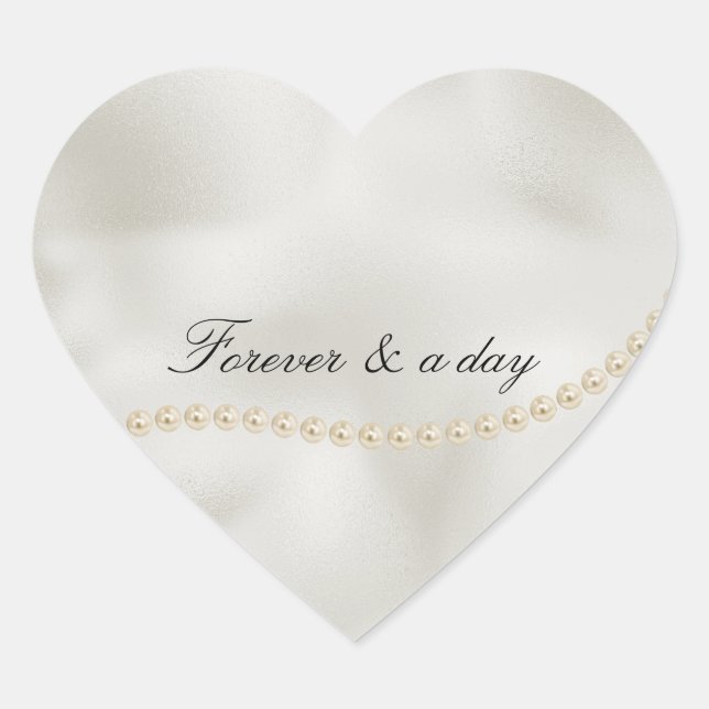 Adesivo Coração Pérolas Branco Luxe (Frente)