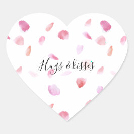 Adesivo Coração Pérolas de Rosa de Pêssego Cor-de-Água Rosa