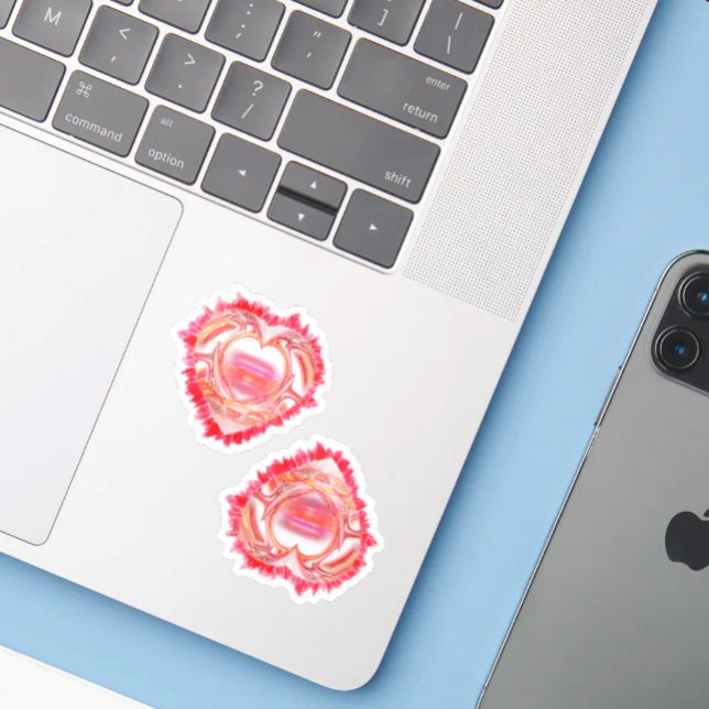 Adesivo Coração Personalizada de Dois Corações Tatificados (Criador carregado)