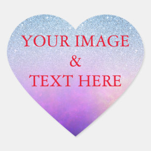 Adesivo Coração Personalizado com Sua Própria Foto & Texto