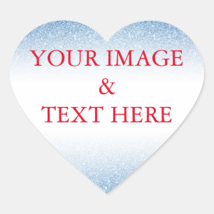 Adesivo Coração Personalizado com Sua Própria Foto & Texto