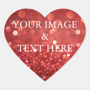 Adesivo Coração Personalizado com Sua Própria Foto & Texto