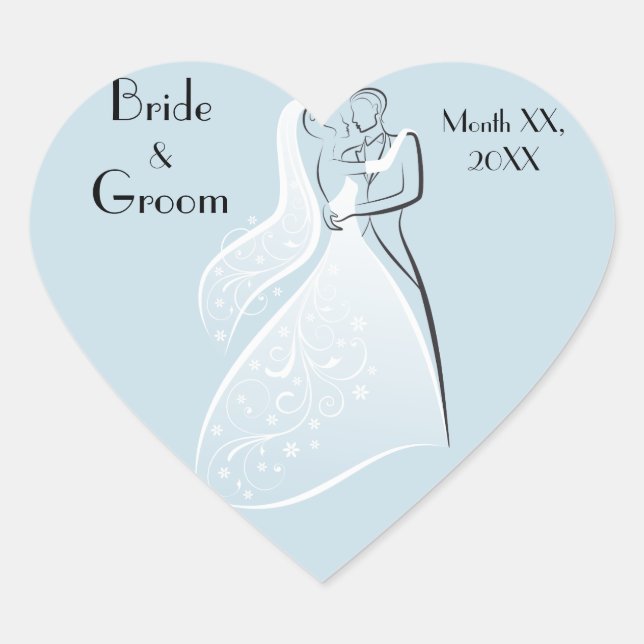 Adesivo Coração Personalize o Coord retro azul dos dançarinos do (Frente)