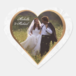Adesivo Coração Personalize o obrigado do casamento da foto você