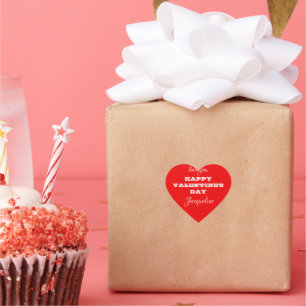 Adesivo Coração Personalize os Dias de os namorados vermelhos bran