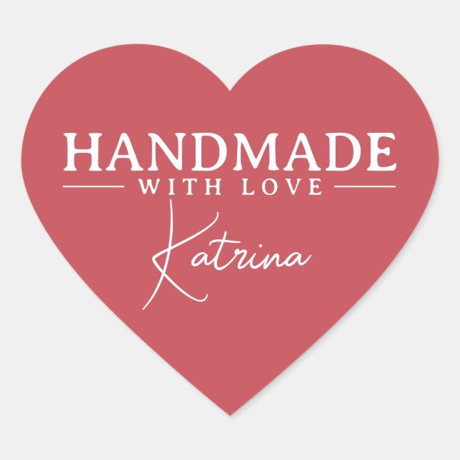 Adesivo Coração Personalized Elegant Red (Frente)
