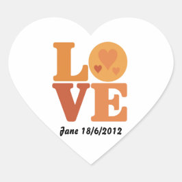 Adesivo Coração Personalized Groovy Love 70s Valentine Poster