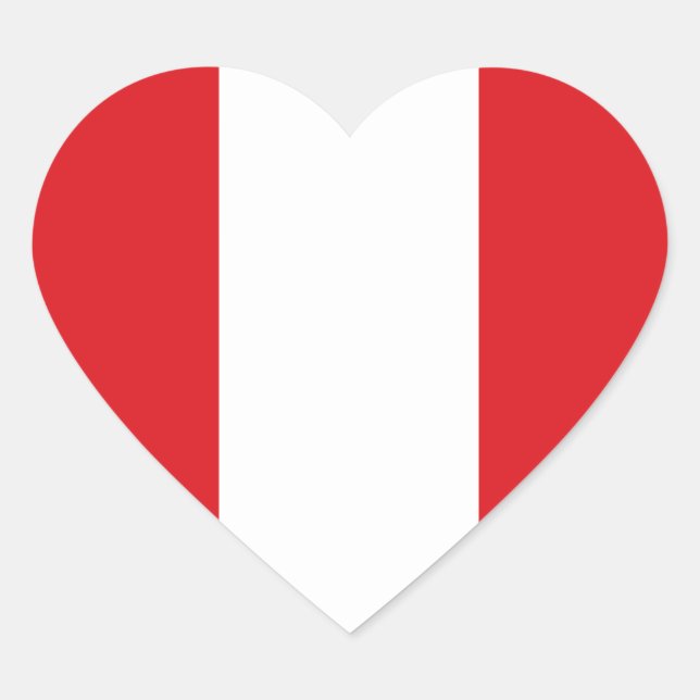 Adesivo Coração Peru Flag Heart Sticker (Frente)