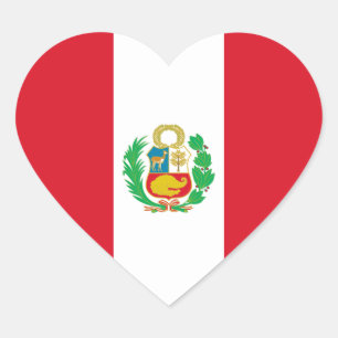 Adesivo Coração Peru Flag Heart Sticker