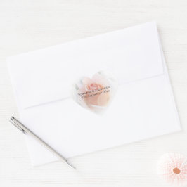 Adesivo Coração Pêssego de Coração de Casamento Pêssego Pink Roseb