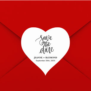 Adesivo Coração Pessoalizado com Letra de Pincel Salve o Casamento