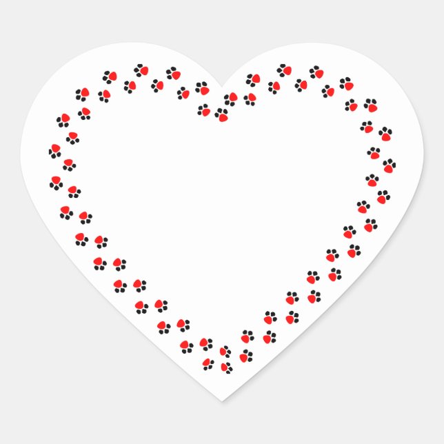 Adesivo Coração Pet Animal Heart Paw Personalizado (Frente)