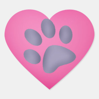 Adesivo Coração Pets Dog ou Cat Paw Print Heart Collection Sticker