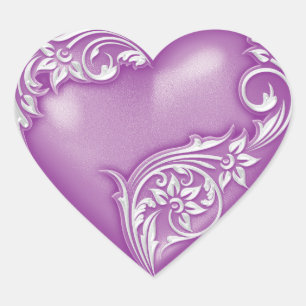 Adesivo Coração Phlox Scroll do Coração com Branco