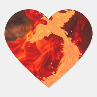 Adesivo Coração Phoenix e Fire