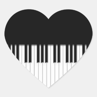 Adesivo Coração Piano Keys preto & branco