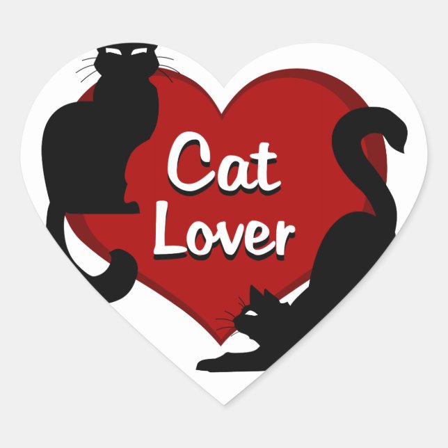 Adesivo Coração Picantes De Gato Divertidos Pentes De Gato E Prese (Frente)