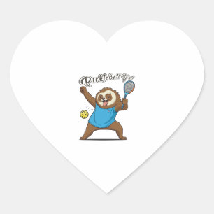 Adesivo Coração Pickleball Sloth T- Pickleball Y'all