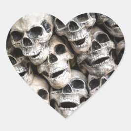 Adesivo Coração Pilha De Crânios