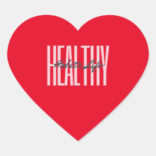 Adesivo Coração Pink Bold Healthy Habits Life Heart Sticker