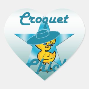 Adesivo Coração Pintinho Croquet nº 7
