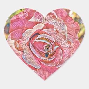 Adesivo Coração Pintor aquoso rosa-rosa-rosa 