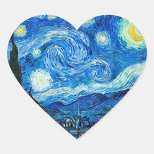 Adesivo Coração Pintura da noite estrelado pelo pintor Vincent van