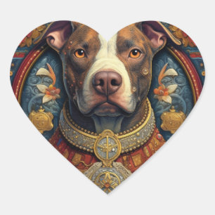 Adesivo Coração Pitbull " Pittie " Sticker