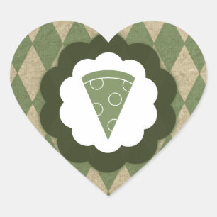 Adesivo Coração pizza vintage