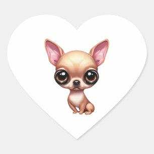 Adesivo Coração Playful Chihuahua
