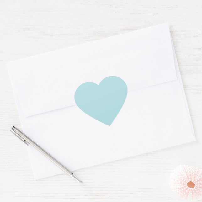 Adesivo Coração Pó Azul Sólido (Envelope)