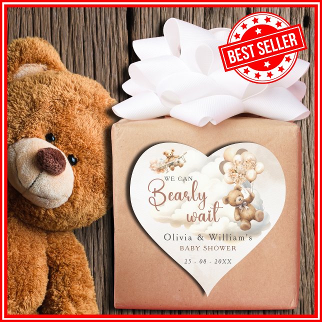 Adesivo Coração Podemos Esperar Boho Chá de fraldas Neutro De Gêne (Criador carregado)