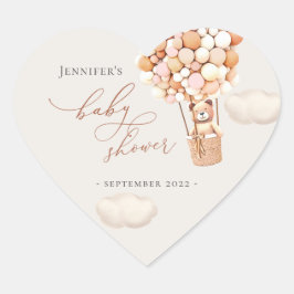 Adesivo Coração Podemos Esperar O Chá de fraldas Cor-de-rosa