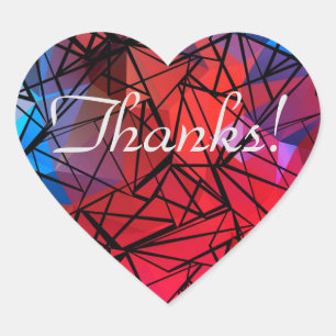 Adesivo Coração Polígono, pintura