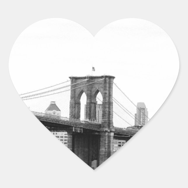Adesivo Coração Ponte Brooklyn (Frente)