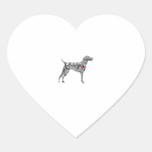 Adesivo Coração Ponteiro Alemão Curto I SPG Cachorro Mãe Eu Adoro 
