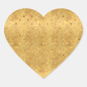 Adesivo Coração Pontos Chic Dourados