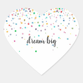 Adesivo Coração Pontos de Confetti Amarelo Amarelo Vermelho Verde 